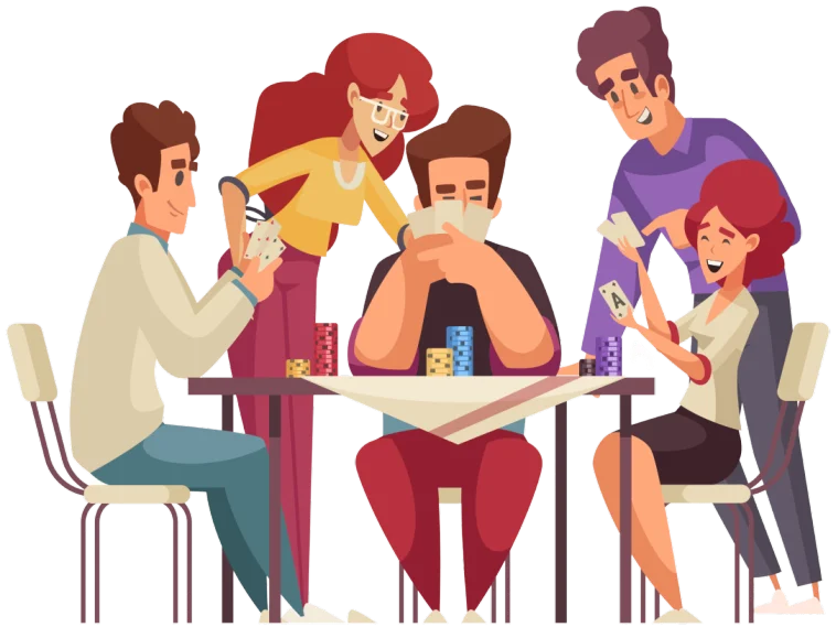 Friends playing cards